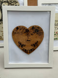 Framed Engraved Mum Heart – Basswood One of a Kind Gift