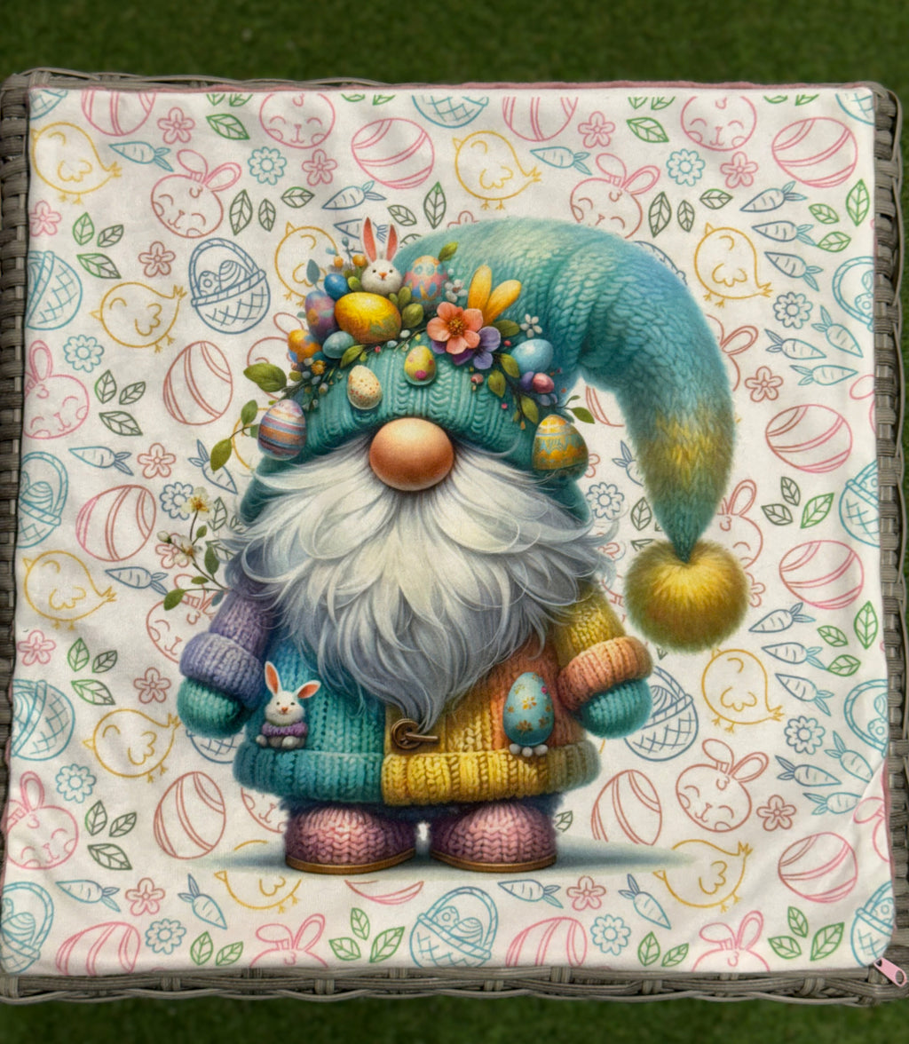 Easter Gnome Handmade Cushion – 16” x 16” with Insert