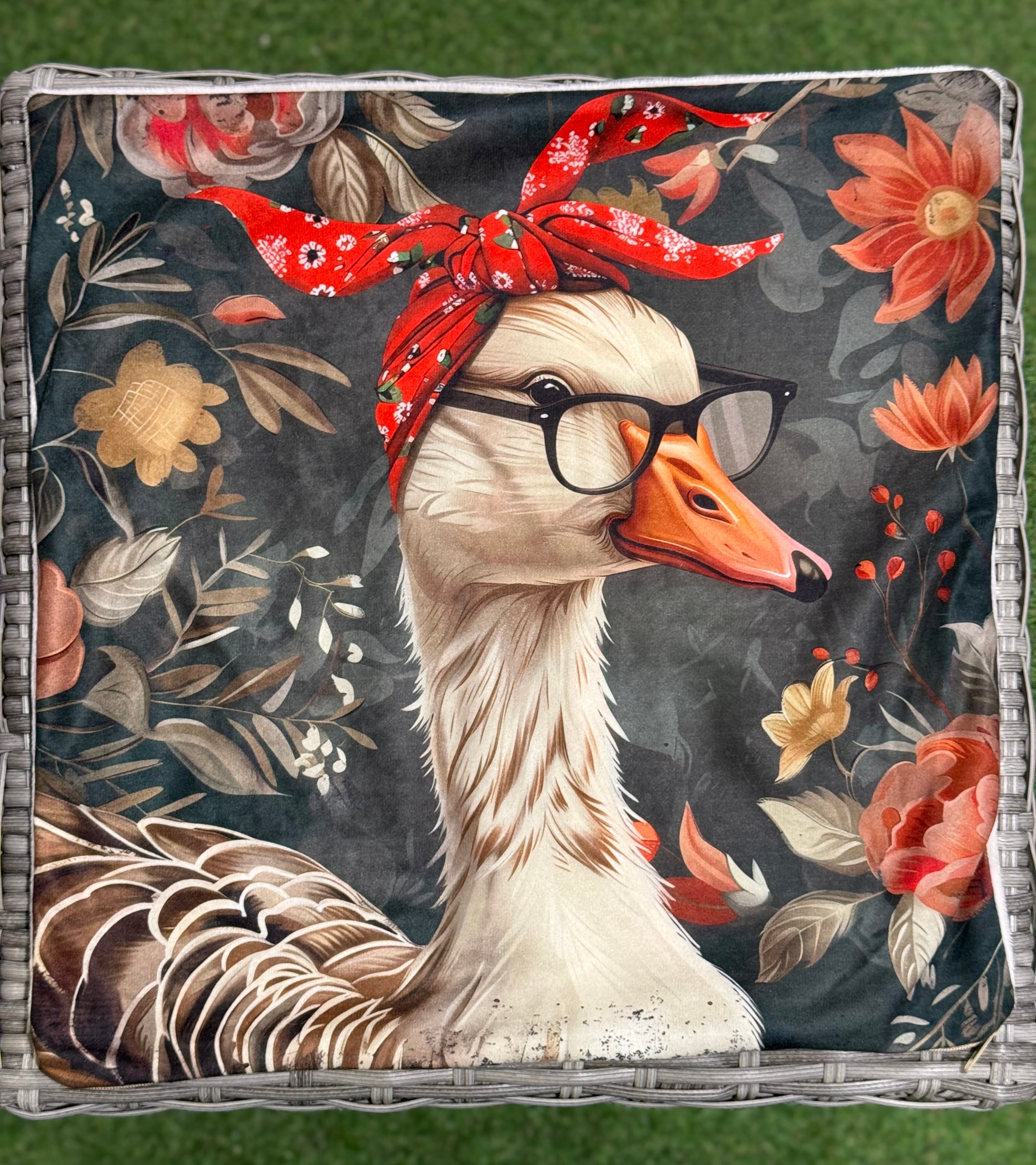Handmade Duck Cushion – 16” x 16” – Includes Insert