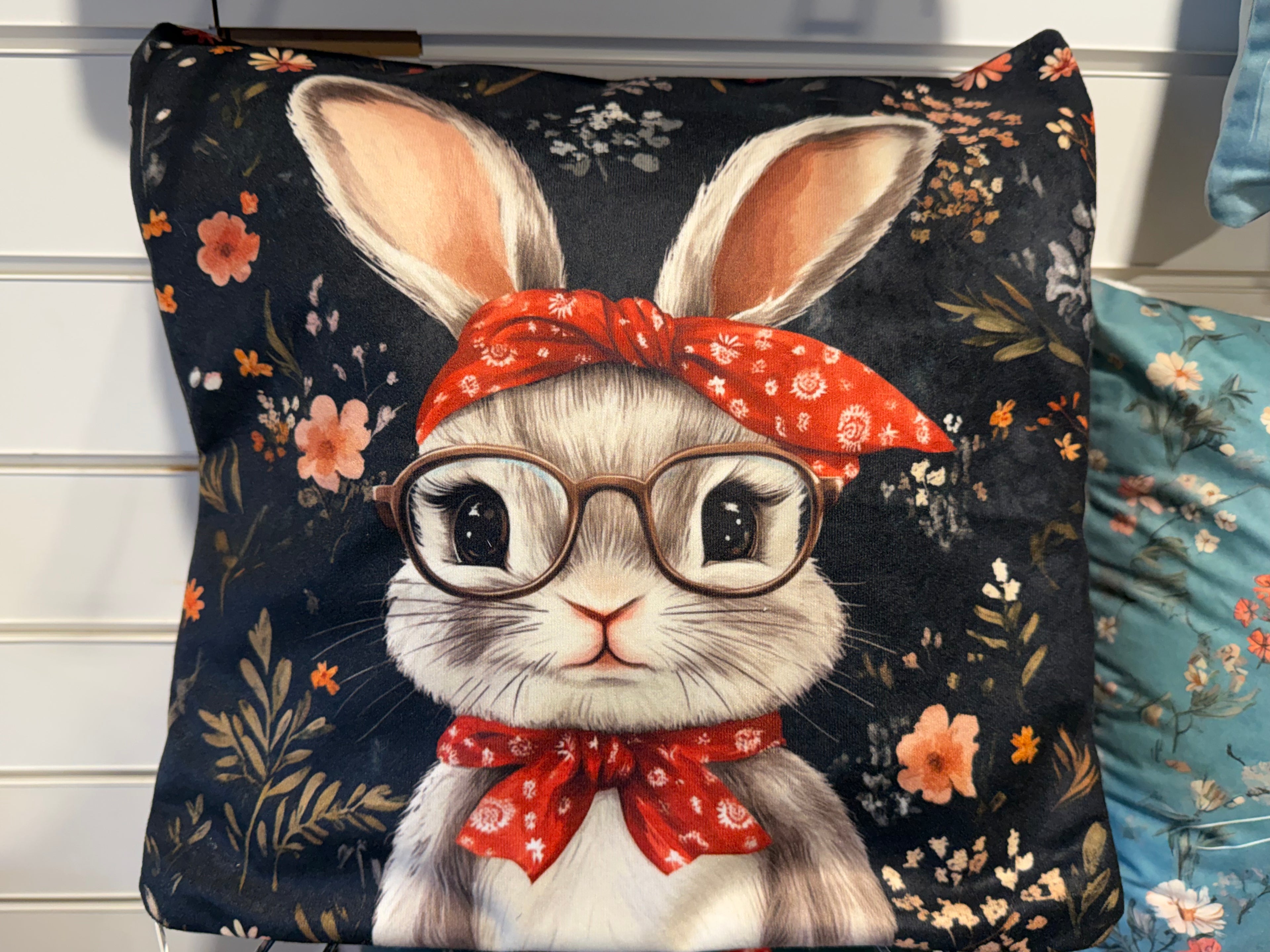 Handmade Bunny Cushion – 16” x 16” – Includes Insert