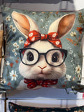 Handmade Bunny Cushion – 16” x 16” – Includes Insert