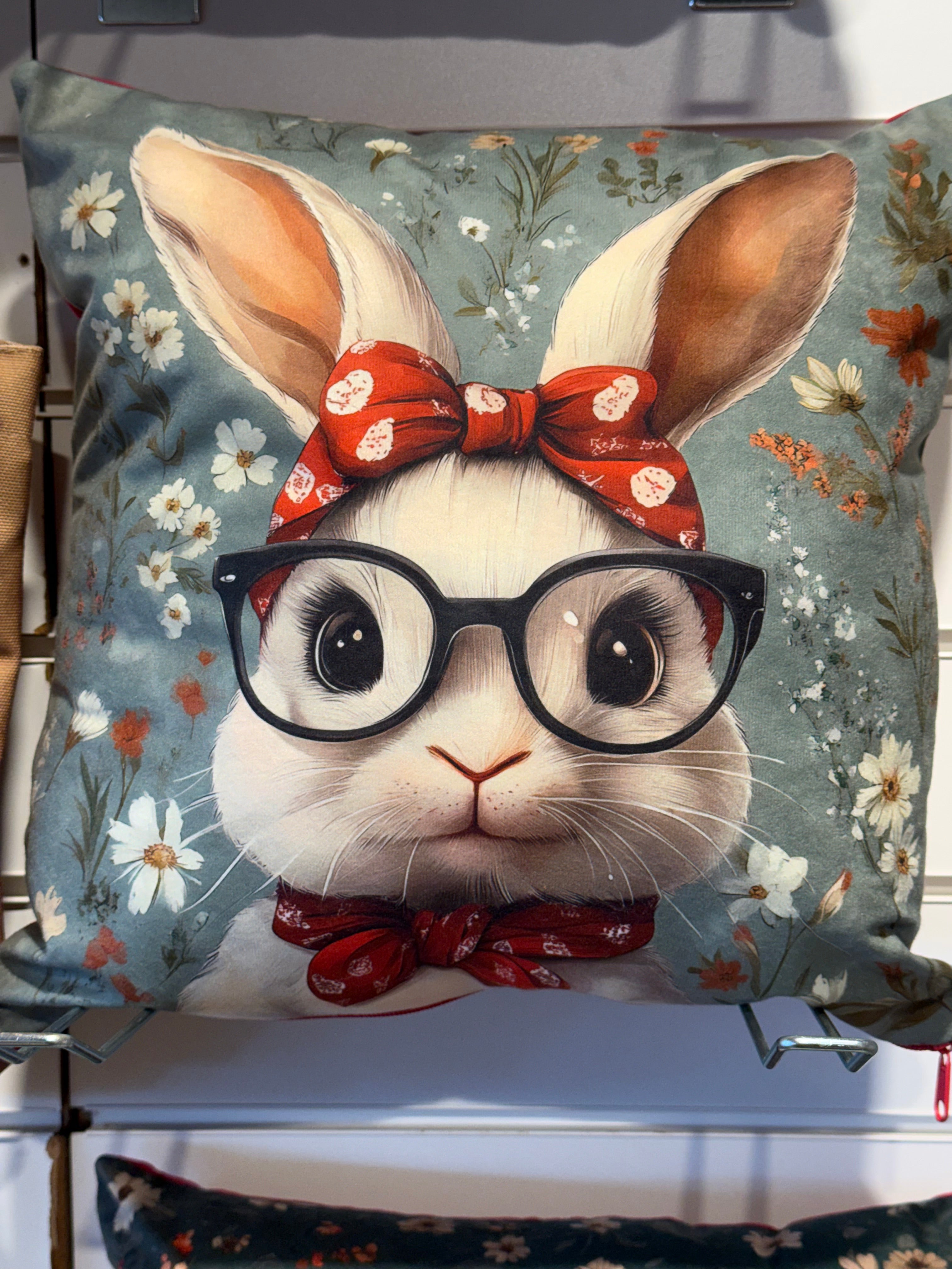 Handmade Bunny Cushion – 16” x 16” – Includes Insert