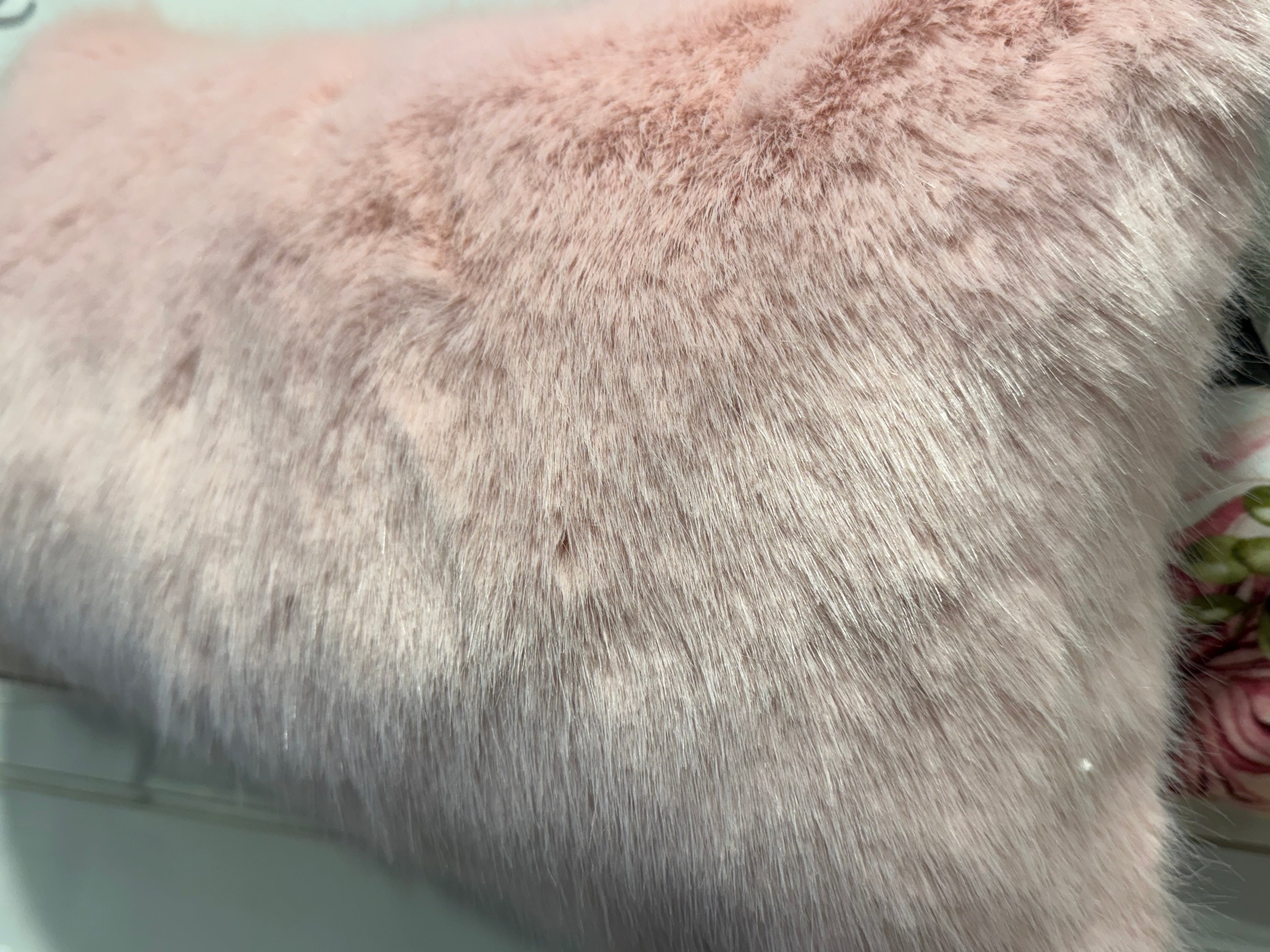 Luxury Floral & Pink Faux Fur Cushion Set – 2 Piece Handmade with Inserts