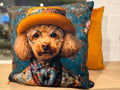 One of a Kind Poodle Portrait Handmade Cushion – 18x18” with Insert