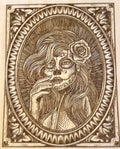 Sugar Skull Lady Laser Engraved Artwork on Basswood (30x30cm)