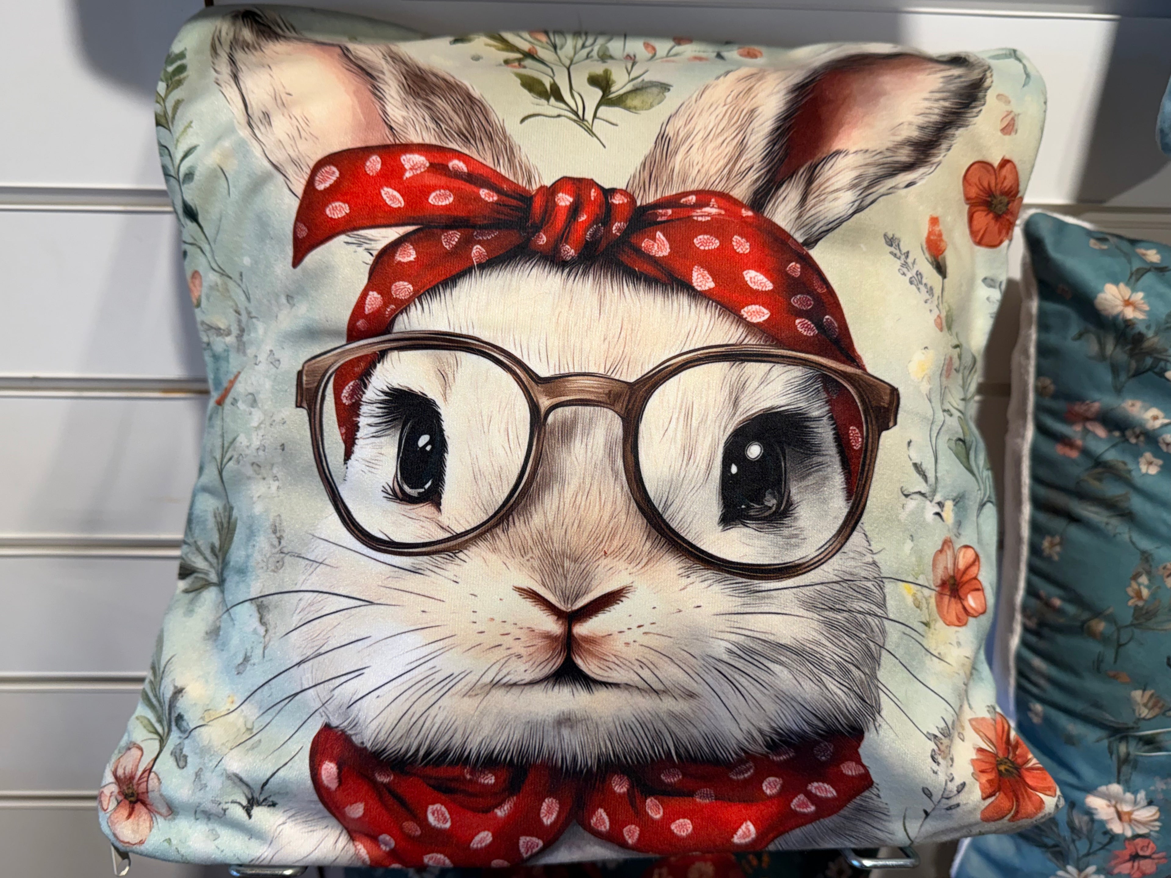 Handmade Bunny Cushion – 16” x 16” – Includes Insert