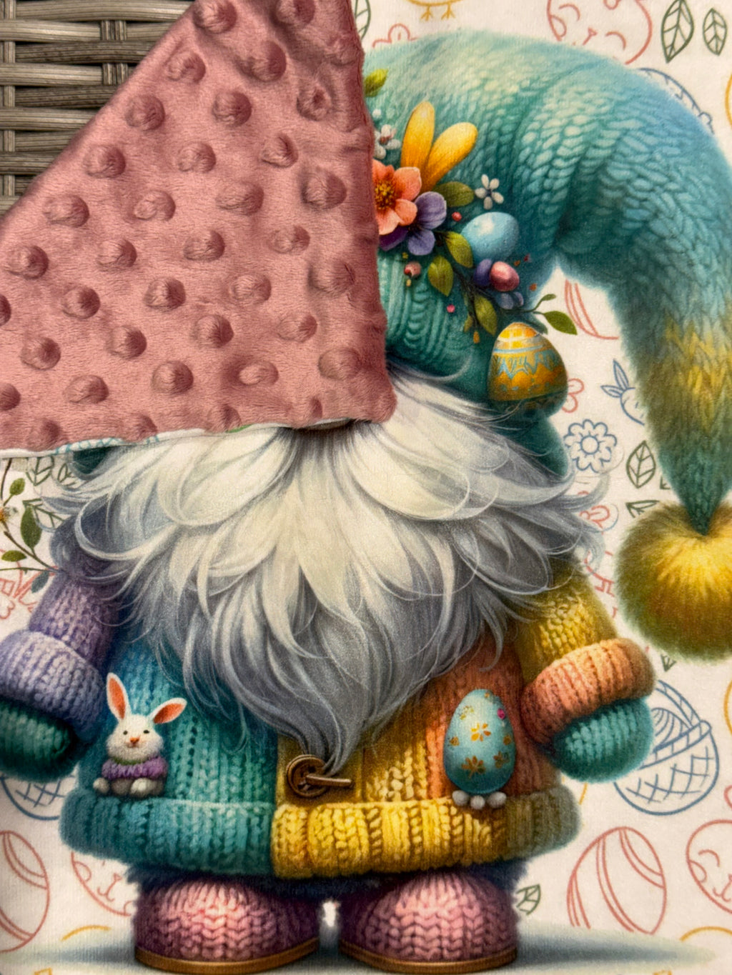 Easter Gnome Handmade Cushion – 16” x 16” with Insert