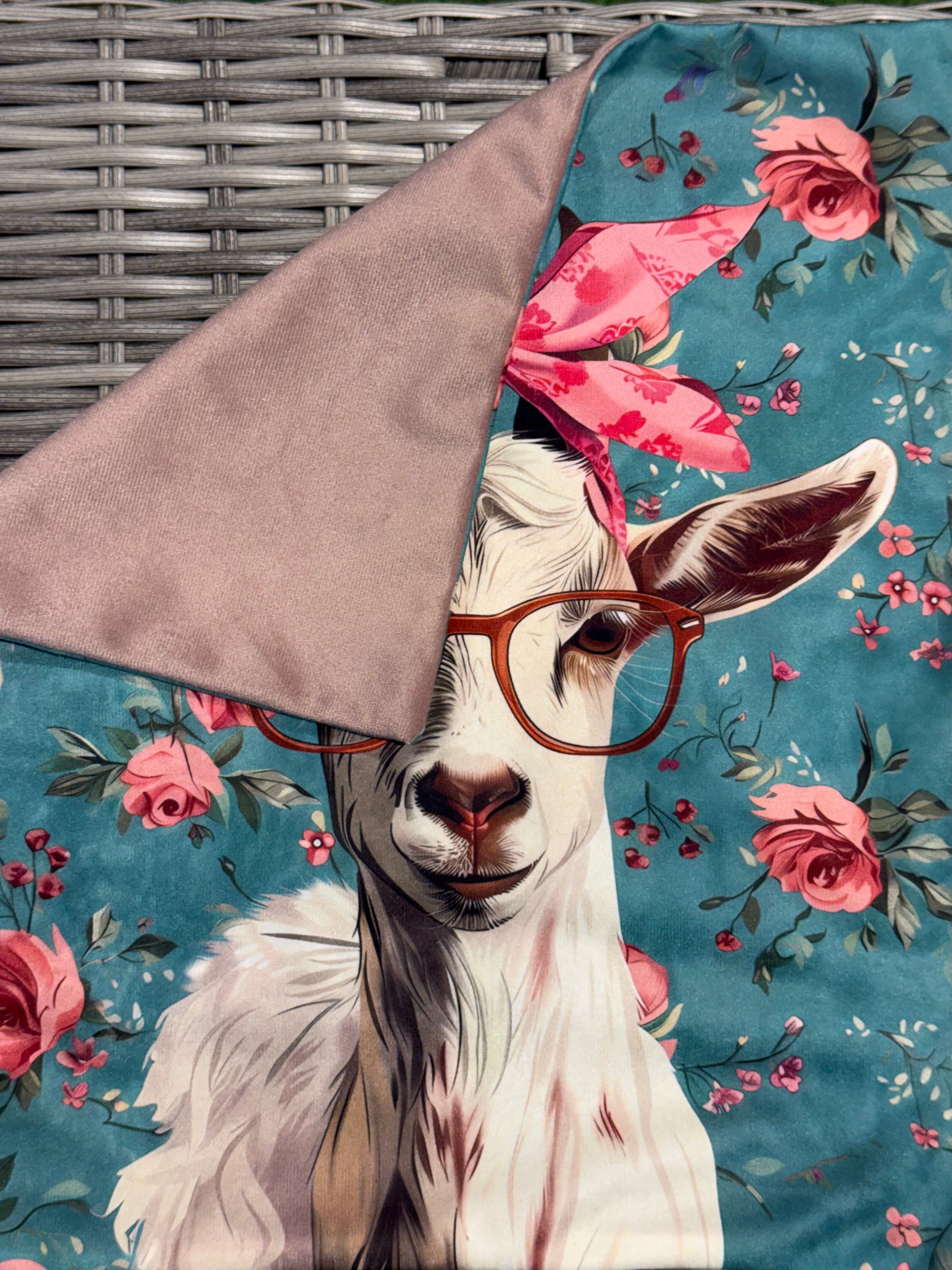 Handmade Goat Cushion – 16” x 16” – Includes Insert