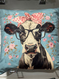 Cute Cow Handmade Cushion – One of a Kind 16” x 16” with Insert