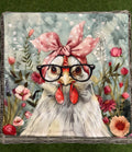 Handmade Chicken Cushion – 16” x 16” – Includes Insert