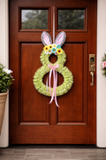 Handmade Easter Bunny Wreath – 75cm Spring Floral Door Decoration with Ribbon