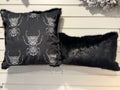 Gothic Faux Fur Cushion Set – 2 Piece Beetle Design with Inserts