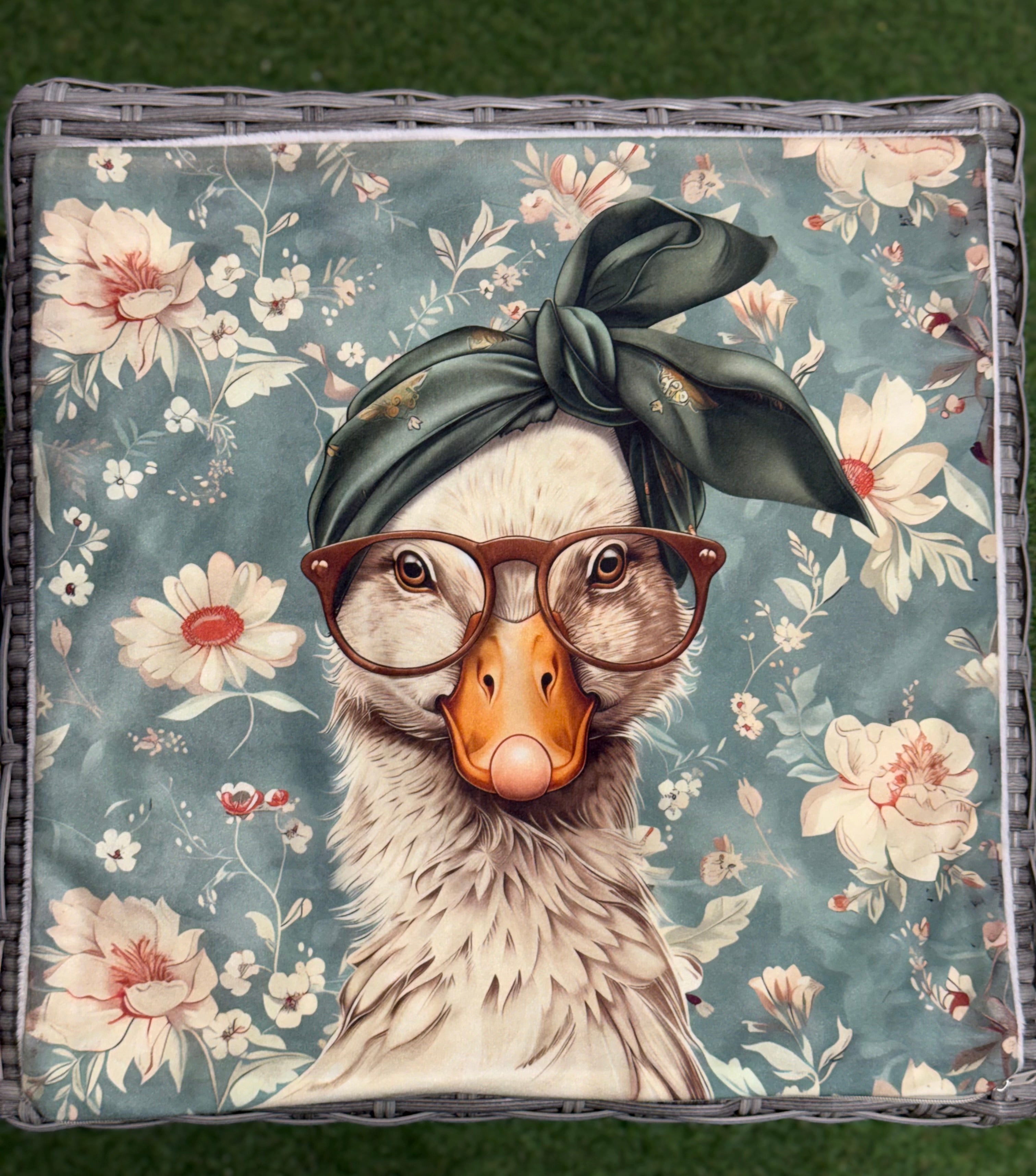 Handmade Duck Cushion – 16” x 16” – Includes Insert